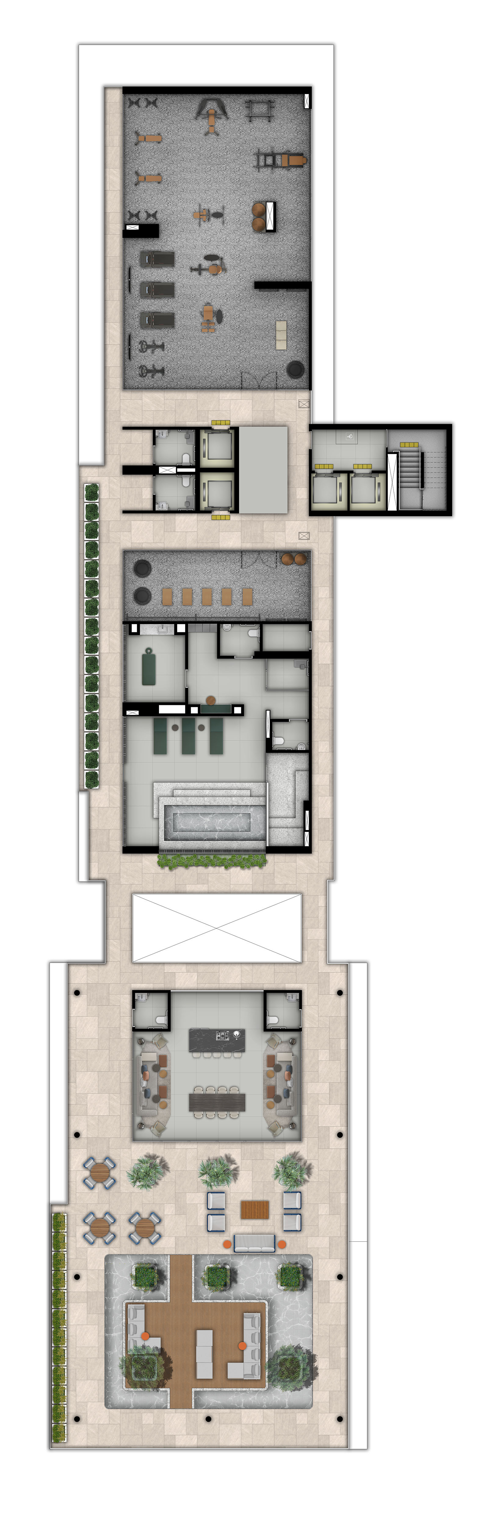 Planta da área de lazer pavimento 1